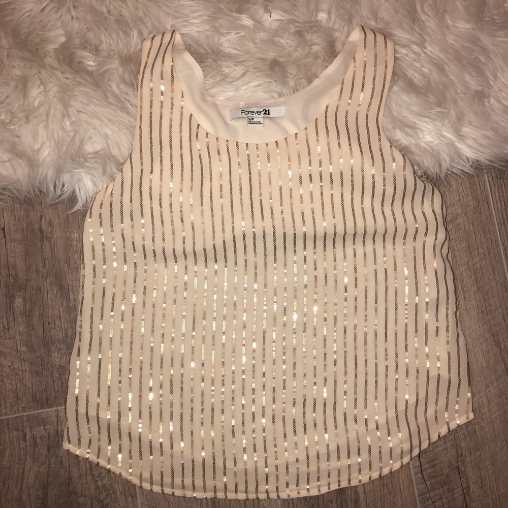 Forever 21 Chiffon Shell Top with Sequins